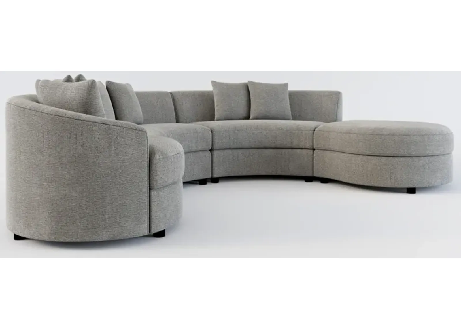 Allegra Foam Comfort 4-Piece Sectional with Right-Facing Chaise - Living Large Charcoal