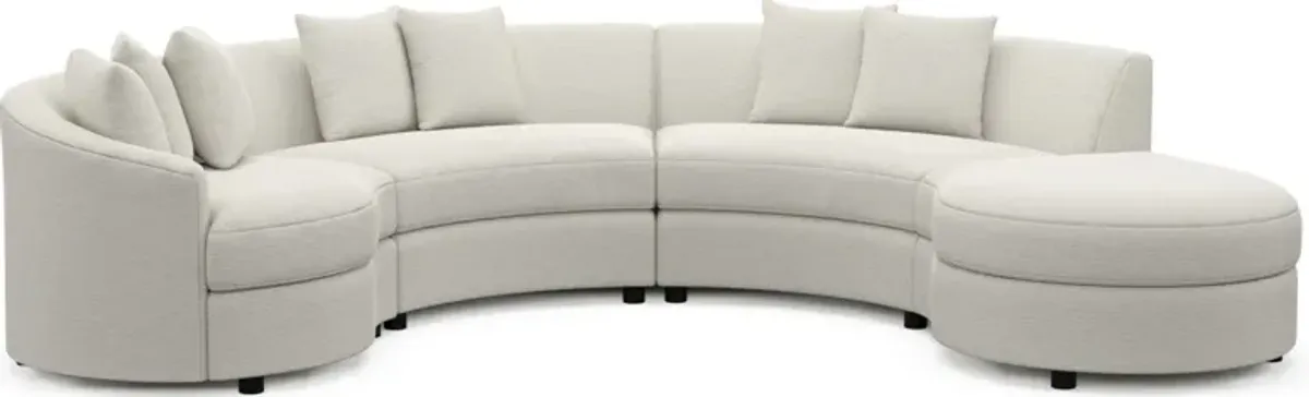 Allegra Foam Comfort 4-Piece Sectional with Right-Facing Chaise - Living Large White