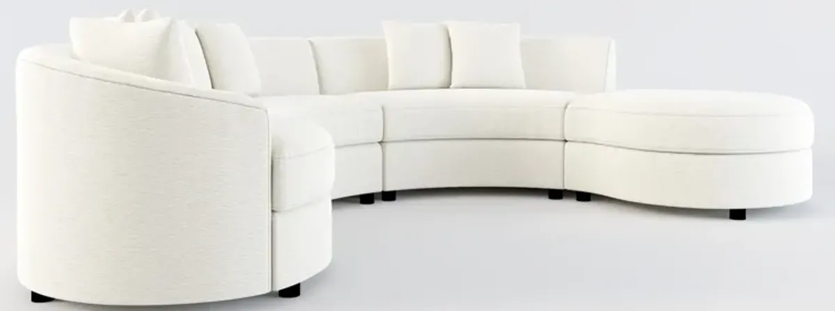 Allegra Foam Comfort 4-Piece Sectional with Right-Facing Chaise - Living Large White