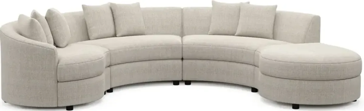 Allegra Foam Comfort 4-Piece Sectional with Right-Facing Chaise - Mason Porcelain