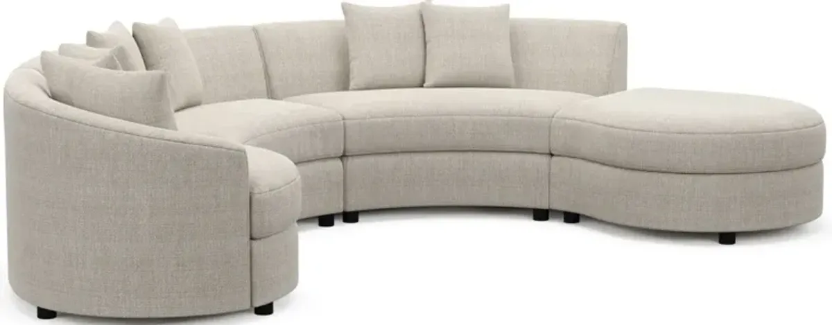 Allegra Foam Comfort 4-Piece Sectional with Right-Facing Chaise - Mason Porcelain