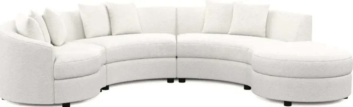 Allegra Foam Comfort 4-Piece Sectional with Right-Facing Chaise - Bloke Snow