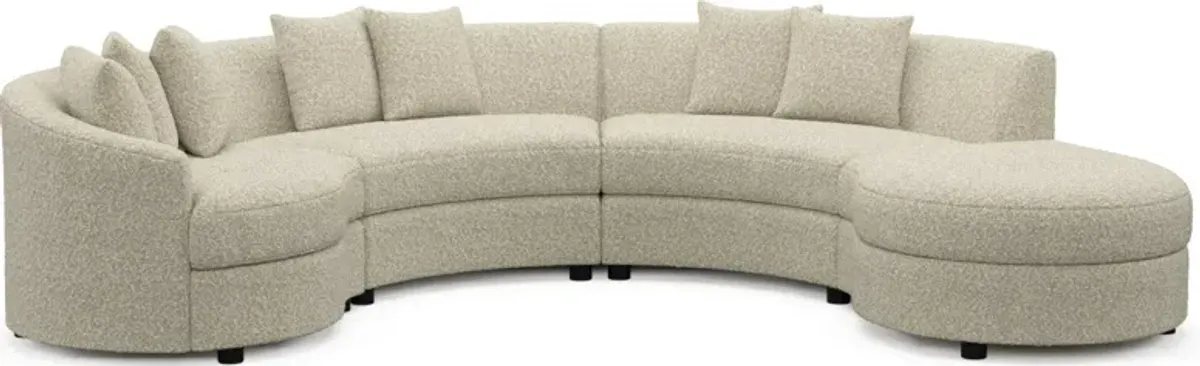 Allegra Foam Comfort 4-Piece Sectional with Right-Facing Chaise - Bloke Cotton