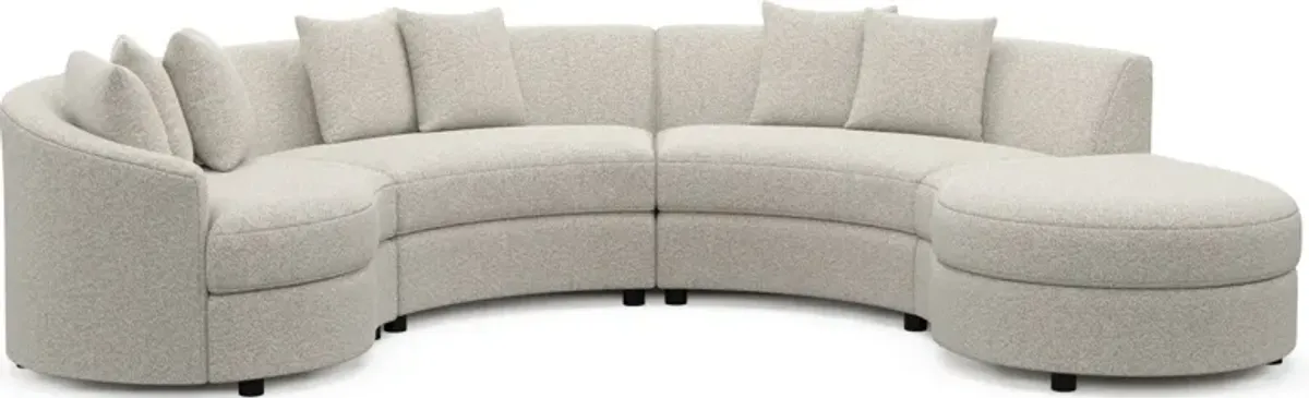 Allegra Foam Comfort 4-Piece Sectional with Right-Facing Chaise - Muse Stone