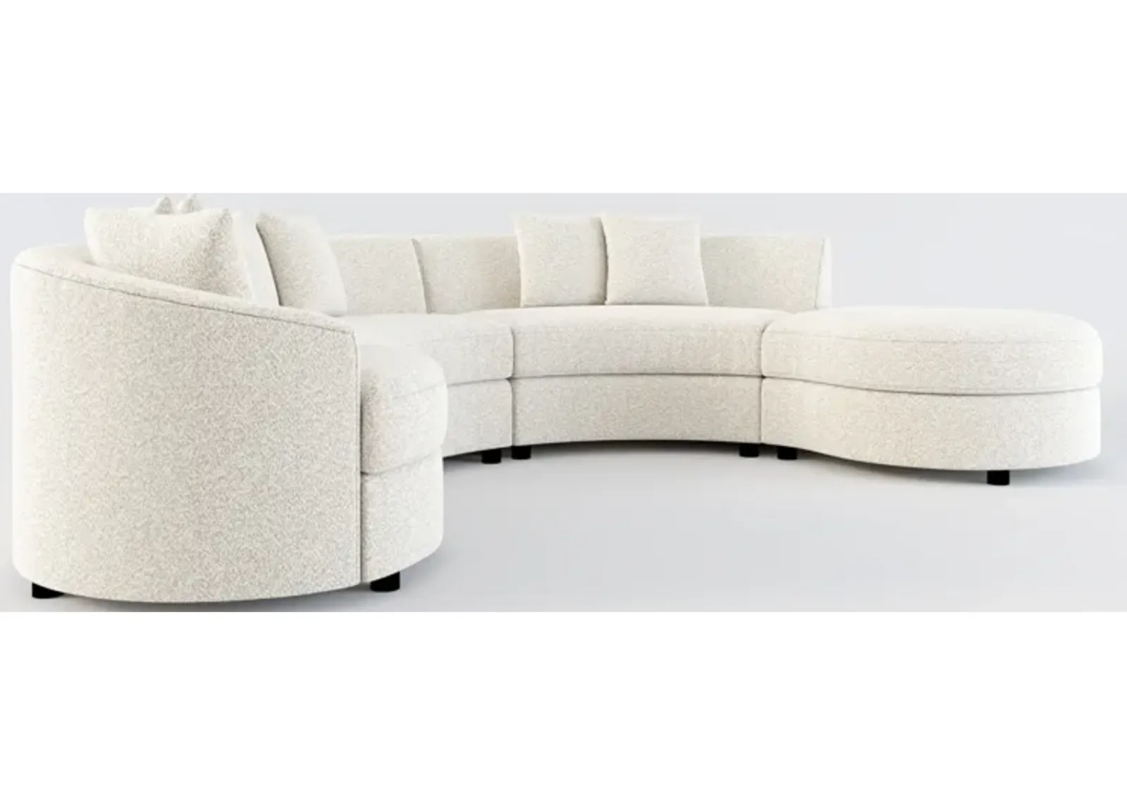 Allegra Foam Comfort 4-Piece Sectional with Right-Facing Chaise - Muse Stone