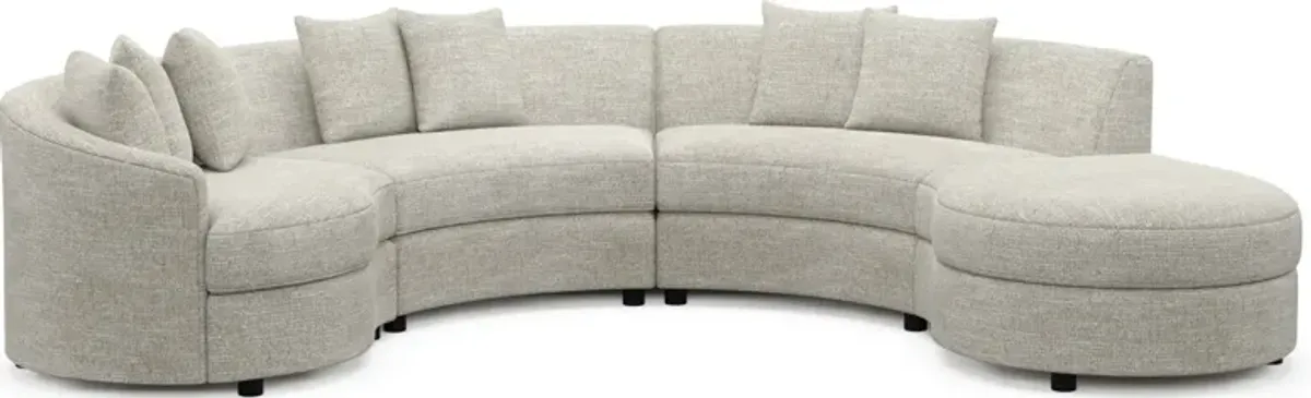 Allegra Foam Comfort 4-Piece Sectional with Right-Facing Chaise - M Ivory