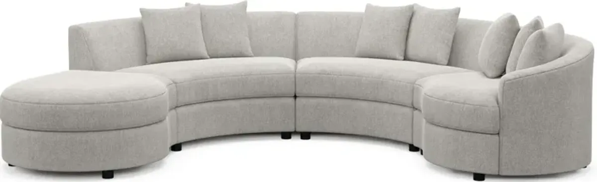 Allegra Foam Comfort 4-Piece Sectional with Left-Facing Chaise - Burmese Granite