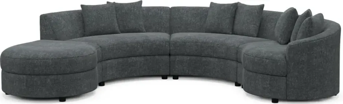 Allegra Foam Comfort 4-Piece Sectional with Left-Facing Chaise - Contessa Shadow