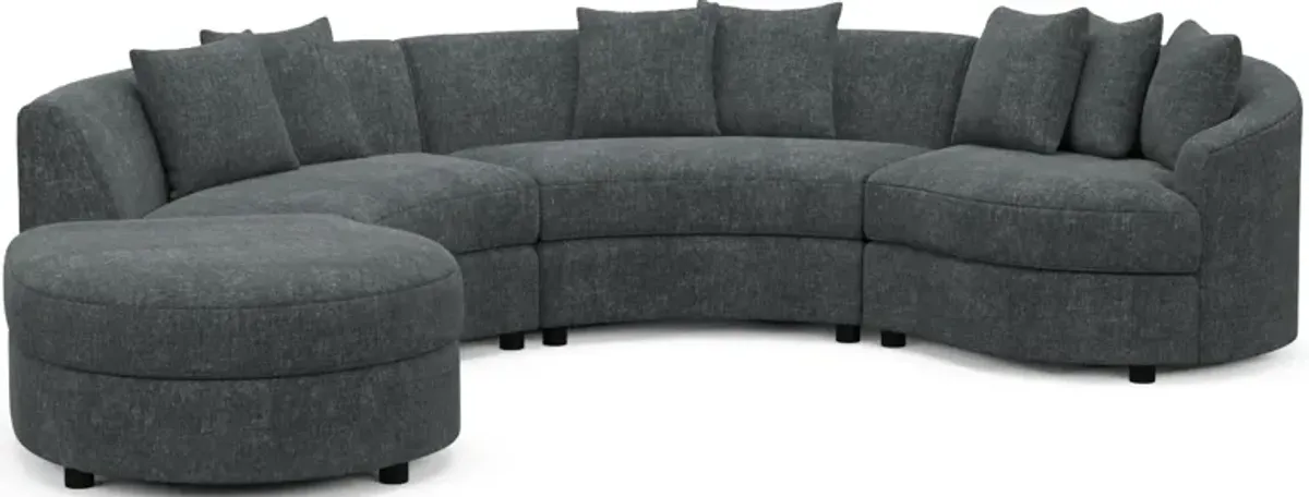 Allegra Foam Comfort 4-Piece Sectional with Left-Facing Chaise - Contessa Shadow