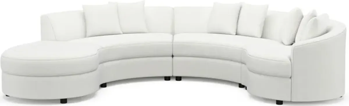 Allegra Foam Comfort 4-Piece Sectional with Left-Facing Chaise - Contessa Vanilla