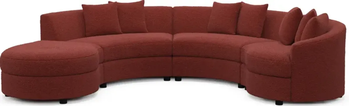 Allegra Foam Comfort 4-Piece Sectional with Left-Facing Chaise - Bloke Brick