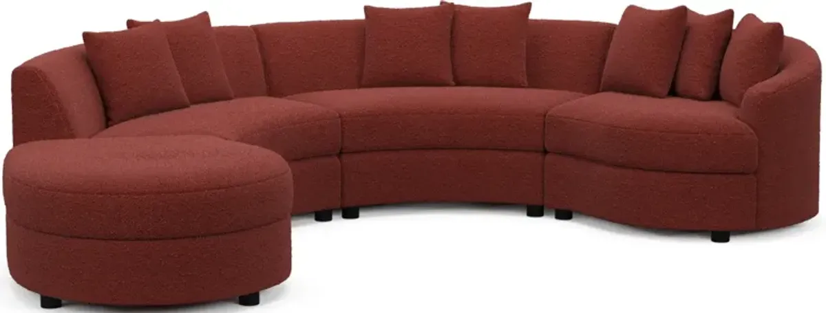 Allegra Foam Comfort 4-Piece Sectional with Left-Facing Chaise - Bloke Brick