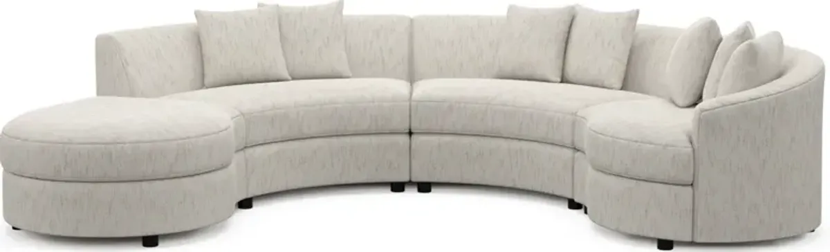 Allegra Foam Comfort 4-Piece Sectional with Left-Facing Chaise - P.T. Cream