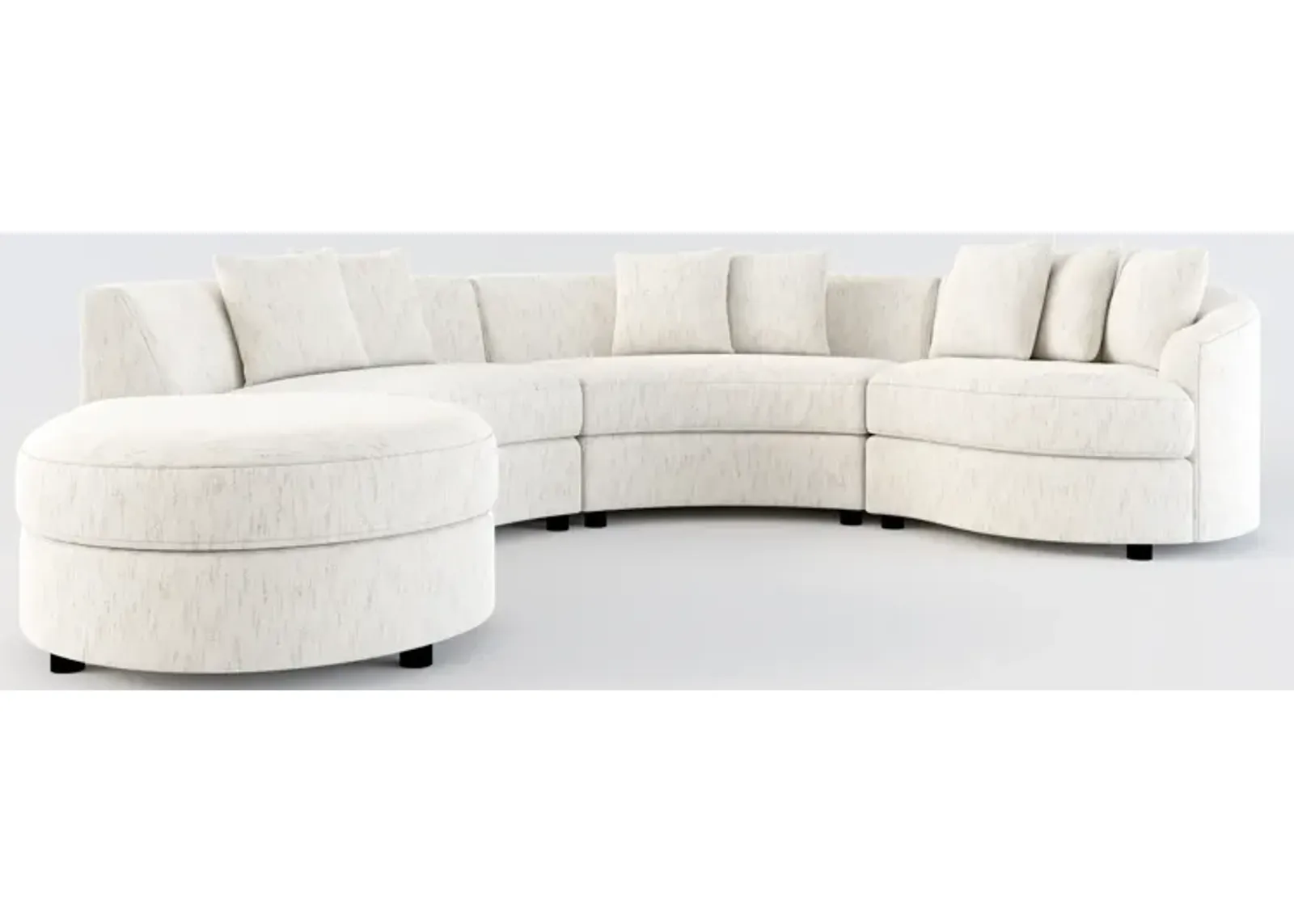 Allegra Foam Comfort 4-Piece Sectional with Left-Facing Chaise - P.T. Cream