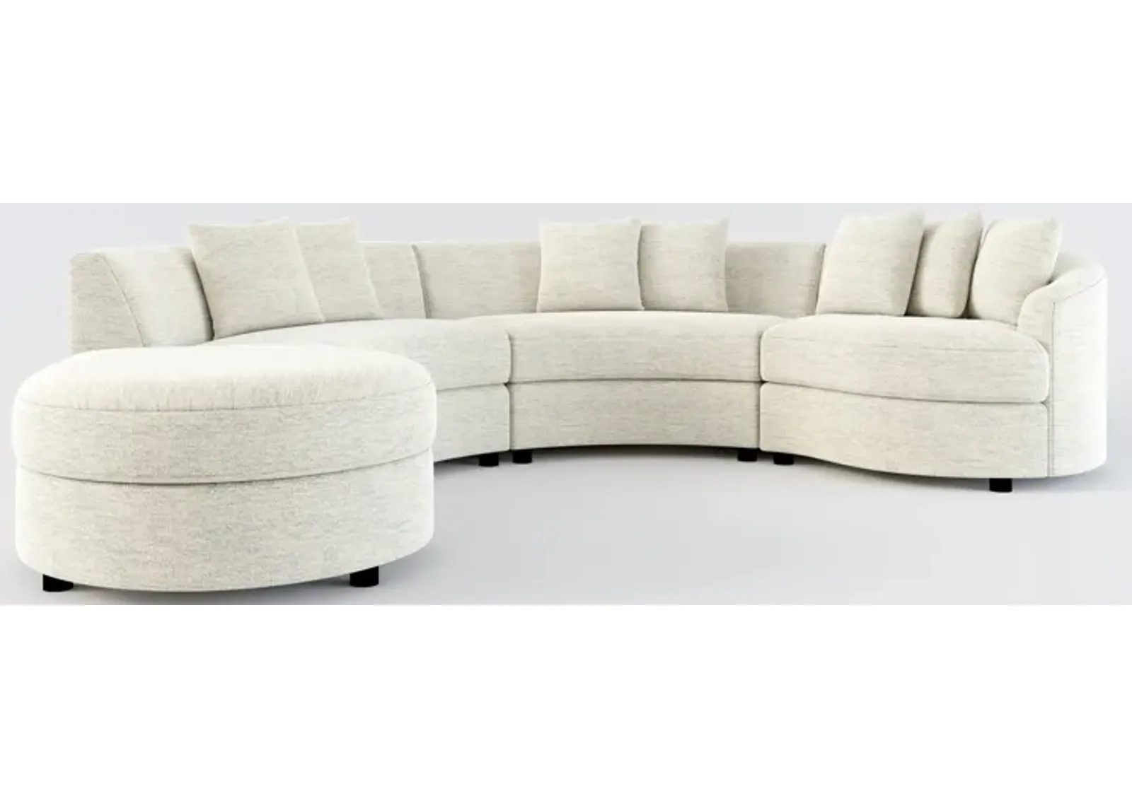 Allegra Foam Comfort 4-Piece Sectional with Left-Facing Chaise - Merino Chalk