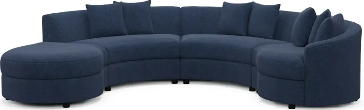 Allegra Foam Comfort 4-Piece Sectional with Left-Facing Chaise - Oslo Navy