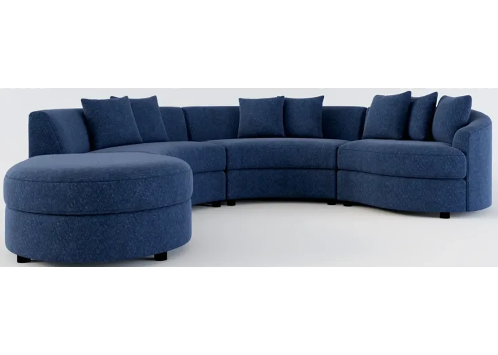 Allegra Foam Comfort 4-Piece Sectional with Left-Facing Chaise - Oslo Navy