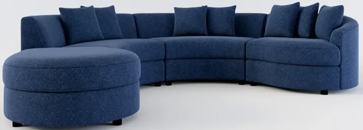 Allegra Foam Comfort 4-Piece Sectional with Left-Facing Chaise - Oslo Navy