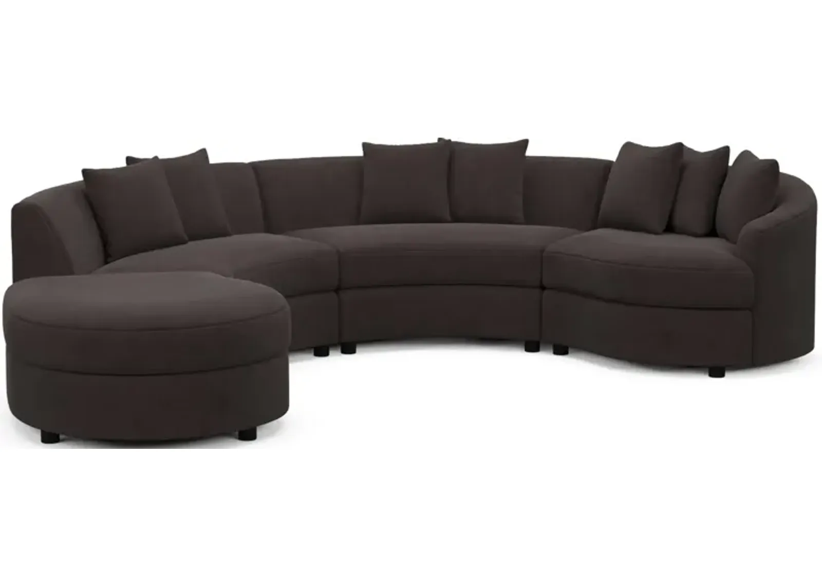 Allegra Foam Comfort 4-Piece Sectional with Left-Facing Chaise - Merrimac Dark Brown