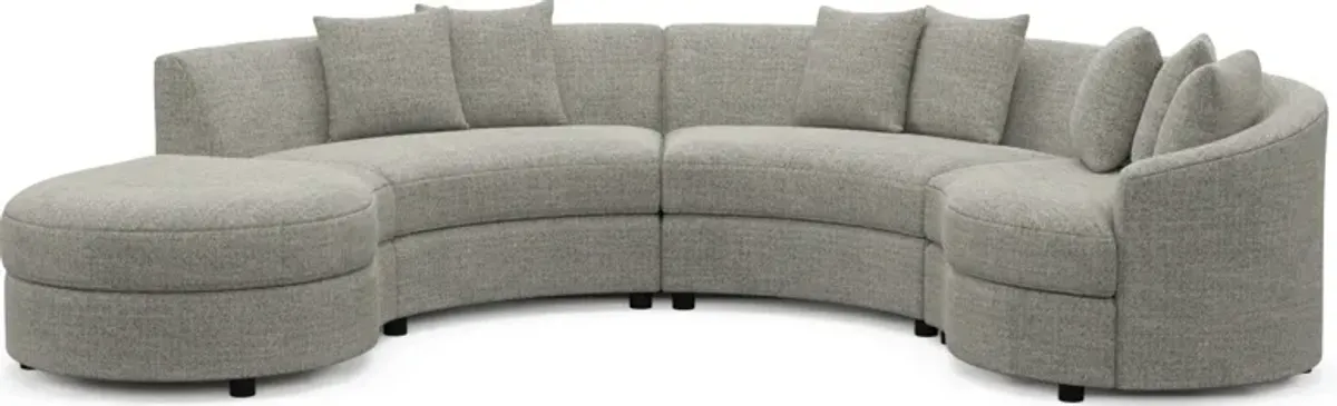 Allegra Foam Comfort 4-Piece Sectional with Left-Facing Chaise - Pandora Pepper