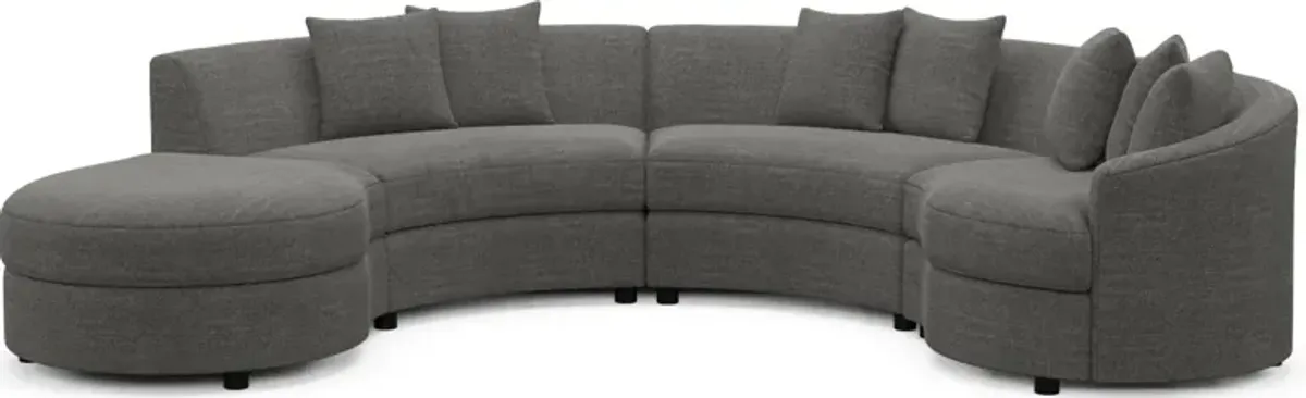 Allegra Foam Comfort 4-Piece Sectional with Left-Facing Chaise - Curious Charcoal