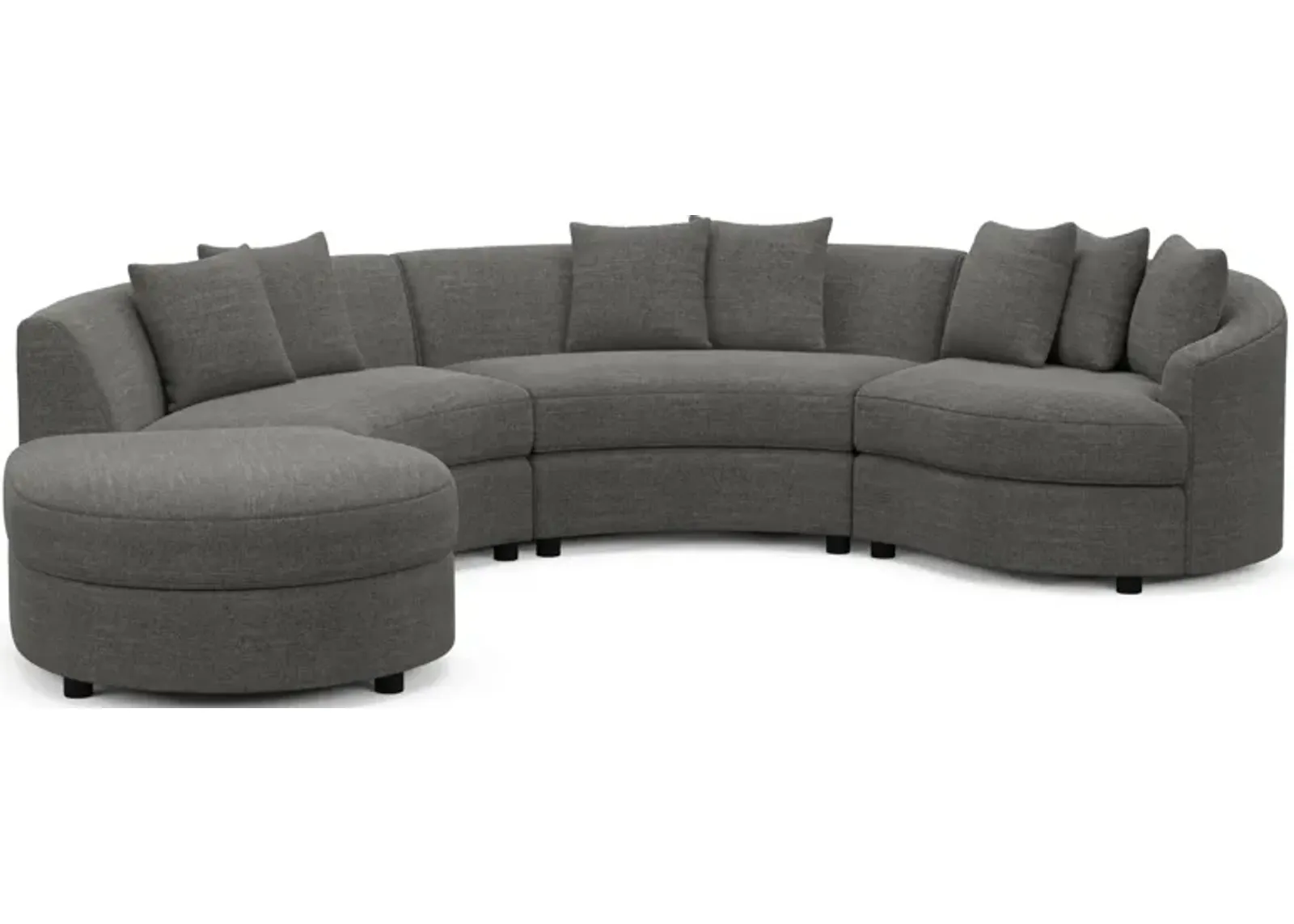 Allegra Foam Comfort 4-Piece Sectional with Left-Facing Chaise - Curious Charcoal