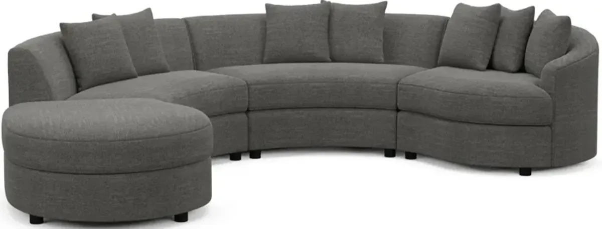 Allegra Foam Comfort 4-Piece Sectional with Left-Facing Chaise - Curious Charcoal