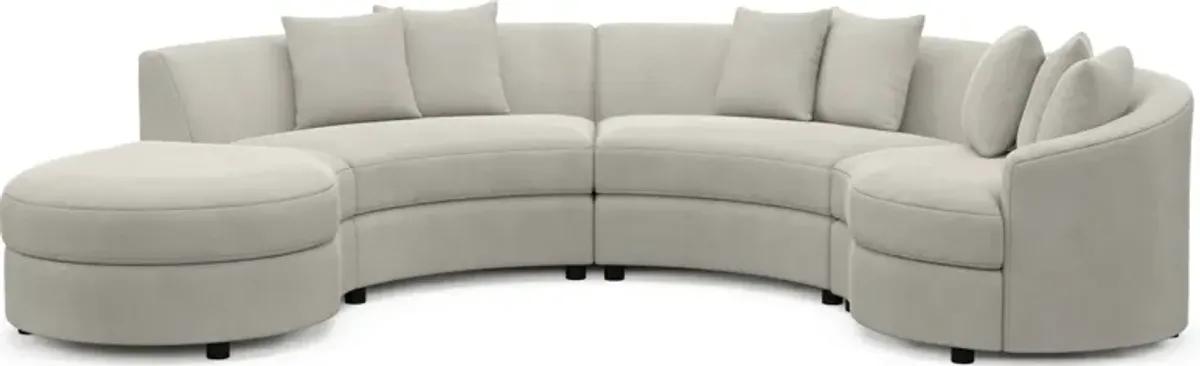 Allegra Foam Comfort 4-Piece Sectional with Left-Facing Chaise - Laurent Beach