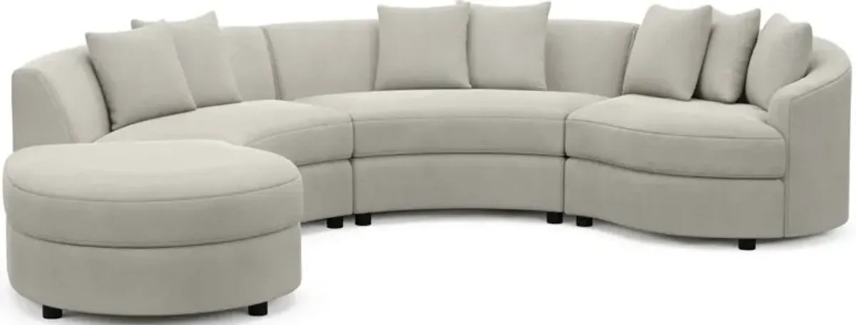 Allegra Foam Comfort 4-Piece Sectional with Left-Facing Chaise - Laurent Beach