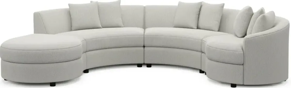 Allegra Foam Comfort 4-Piece Sectional with Left-Facing Chaise - Oslo Snow