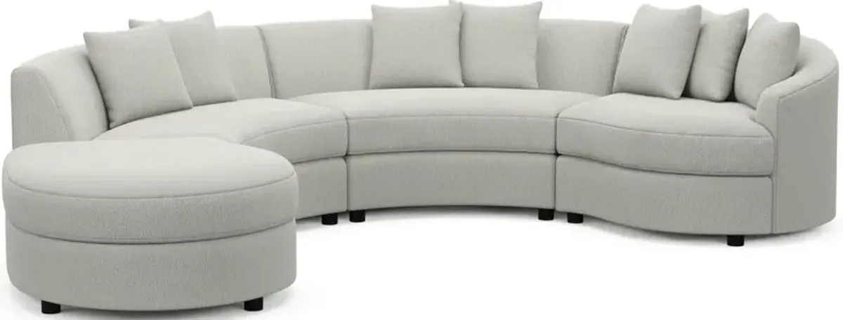 Allegra Foam Comfort 4-Piece Sectional with Left-Facing Chaise - Oslo Snow