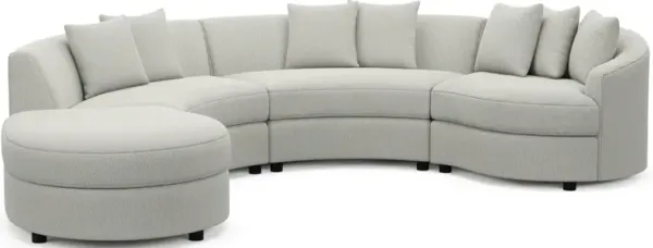 Allegra Foam Comfort 4-Piece Sectional with Left-Facing Chaise - Oslo Snow