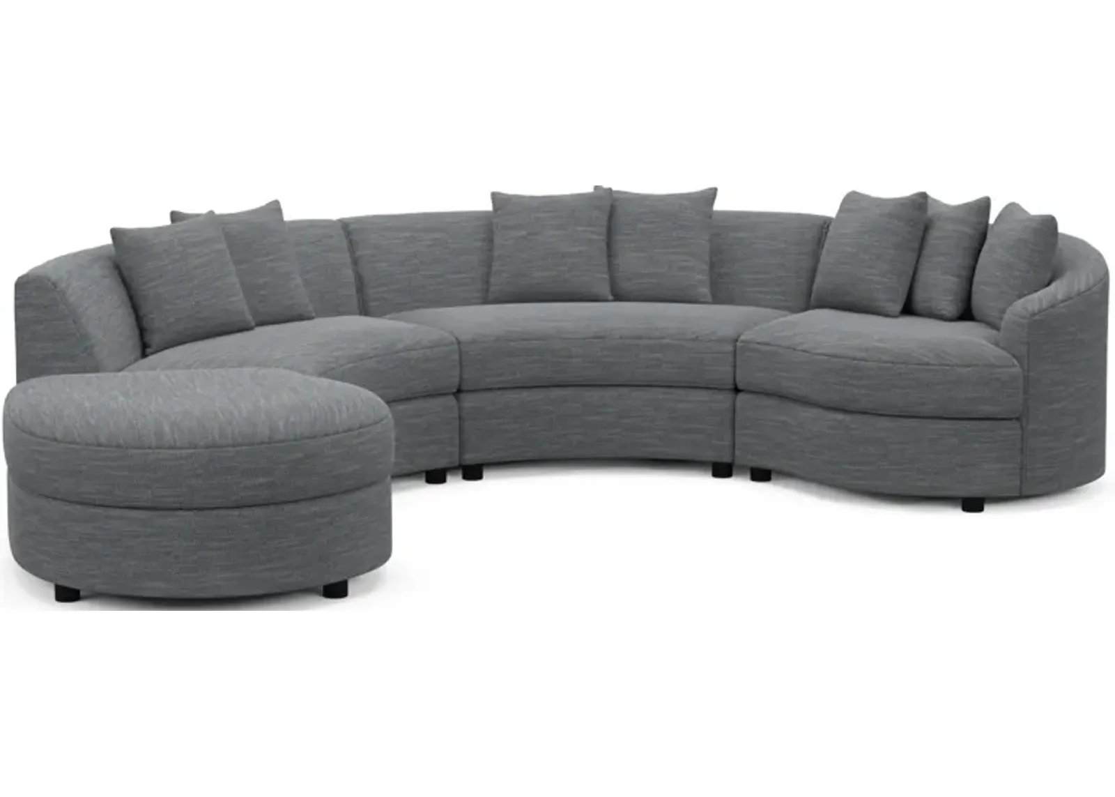 Allegra Foam Comfort 4-Piece Sectional with Left-Facing Chaise - Dudley Indigo