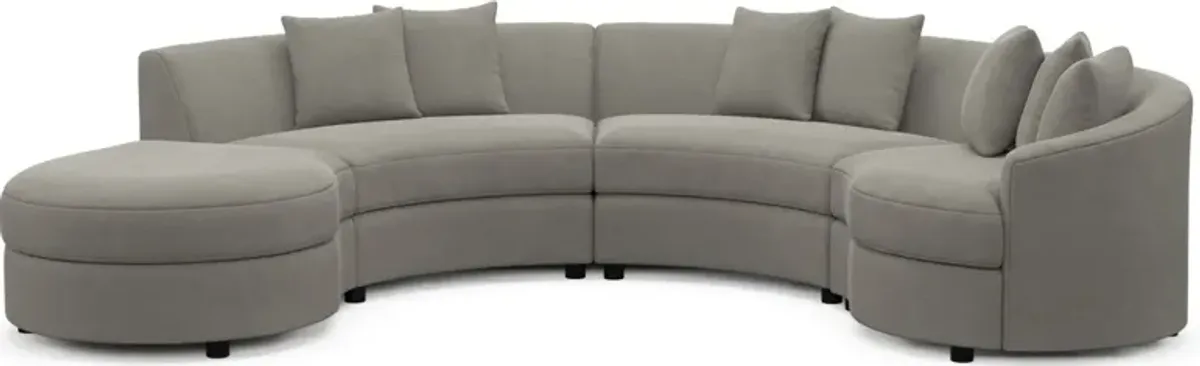 Allegra Foam Comfort 4-Piece Sectional with Left-Facing Chaise - Abington Fog