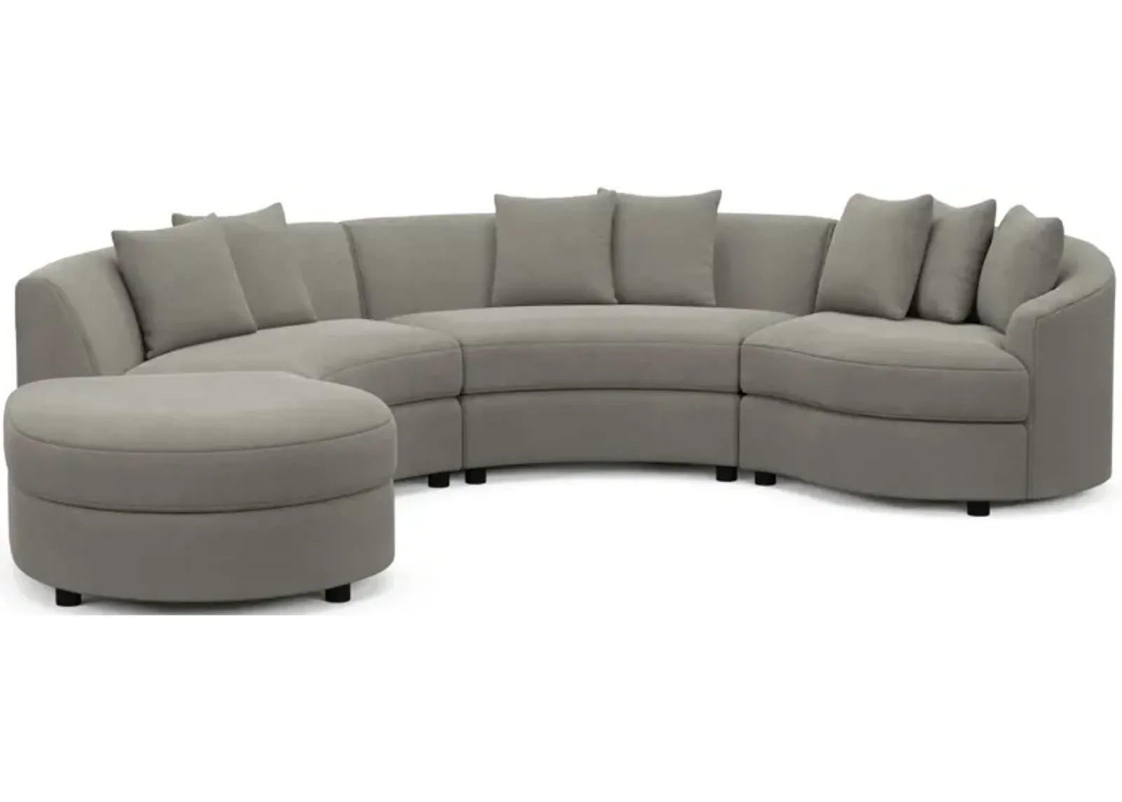 Allegra Foam Comfort 4-Piece Sectional with Left-Facing Chaise - Abington Fog