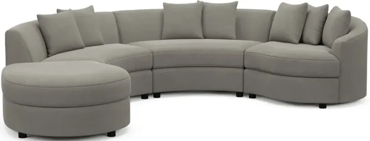 Allegra Foam Comfort 4-Piece Sectional with Left-Facing Chaise - Abington Fog