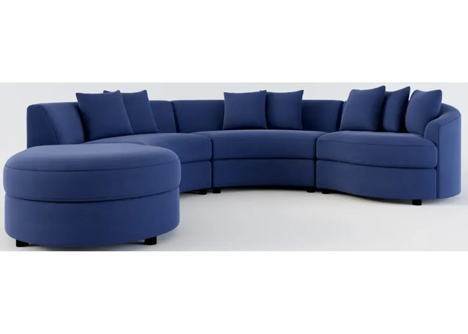 Allegra Foam Comfort 4-Piece Sectional with Left-Facing Chaise - Abington Indigo