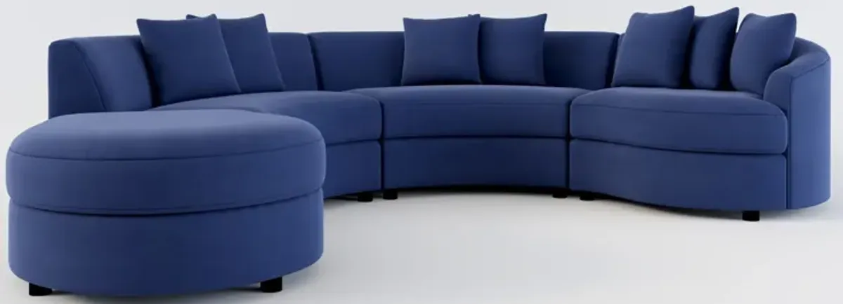 Allegra Foam Comfort 4-Piece Sectional with Left-Facing Chaise - Abington Indigo