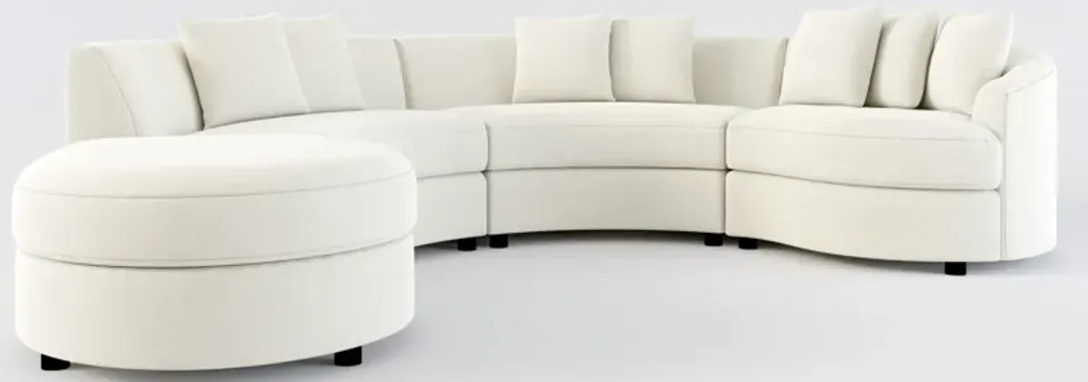 Allegra Foam Comfort 4-Piece Sectional with Left-Facing Chaise - Anders Ivory