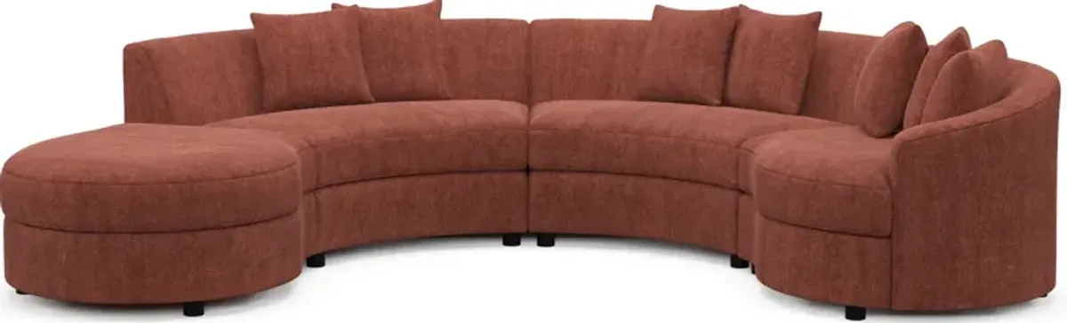 Allegra Foam Comfort 4-Piece Sectional with Left-Facing Chaise - Contessa Paprika