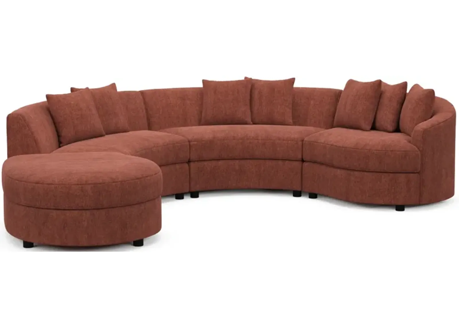 Allegra Foam Comfort 4-Piece Sectional with Left-Facing Chaise - Contessa Paprika