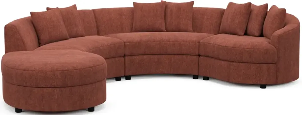 Allegra Foam Comfort 4-Piece Sectional with Left-Facing Chaise - Contessa Paprika