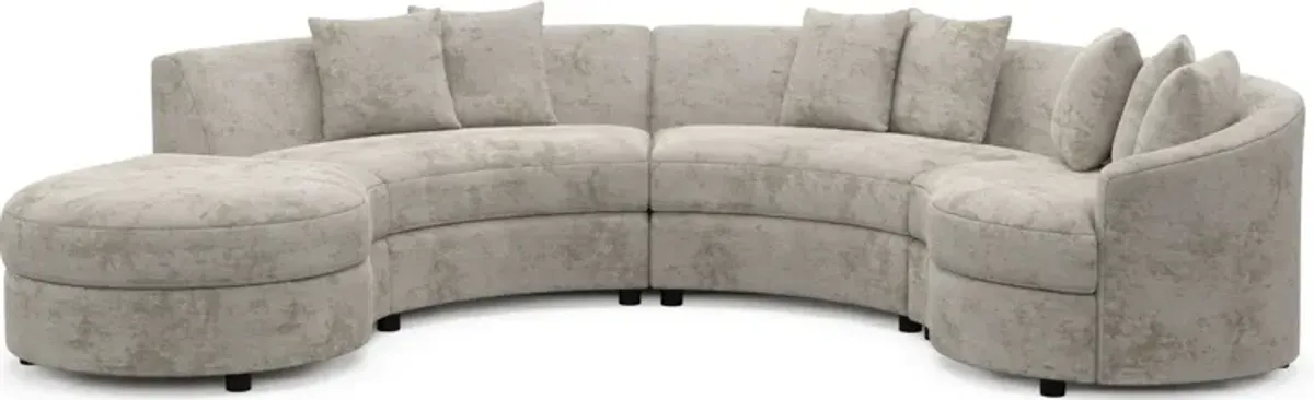 Allegra Foam Comfort 4-Piece Sectional with Left-Facing Chaise - Hearth Cement