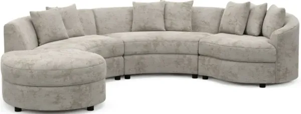 Allegra Foam Comfort 4-Piece Sectional with Left-Facing Chaise - Hearth Cement