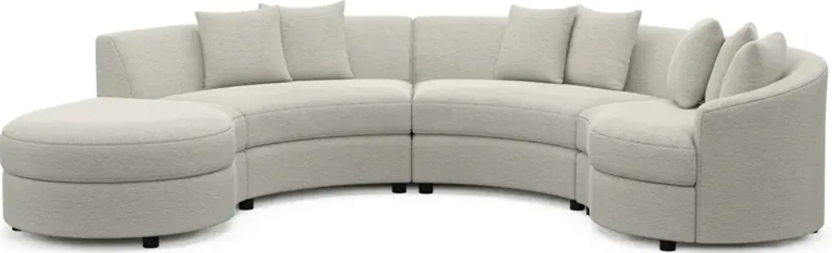 Allegra Foam Comfort 4-Piece Sectional with Left-Facing Chaise - Everton Grey