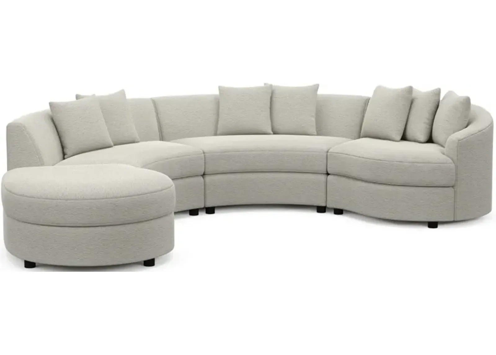 Allegra Foam Comfort 4-Piece Sectional with Left-Facing Chaise - Everton Grey