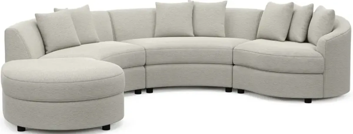 Allegra Foam Comfort 4-Piece Sectional with Left-Facing Chaise - Everton Grey