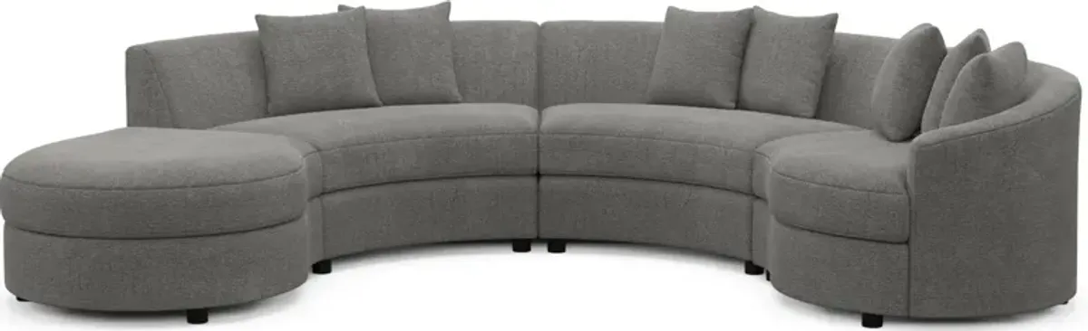 Allegra Foam Comfort 4-Piece Sectional with Left-Facing Chaise - Living Large Charcoal