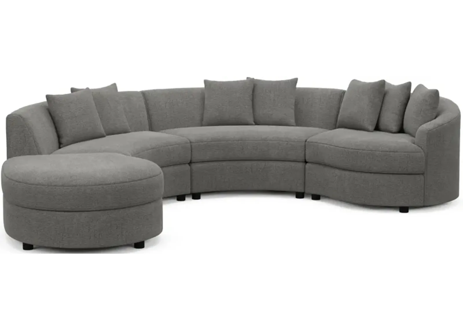 Allegra Foam Comfort 4-Piece Sectional with Left-Facing Chaise - Living Large Charcoal