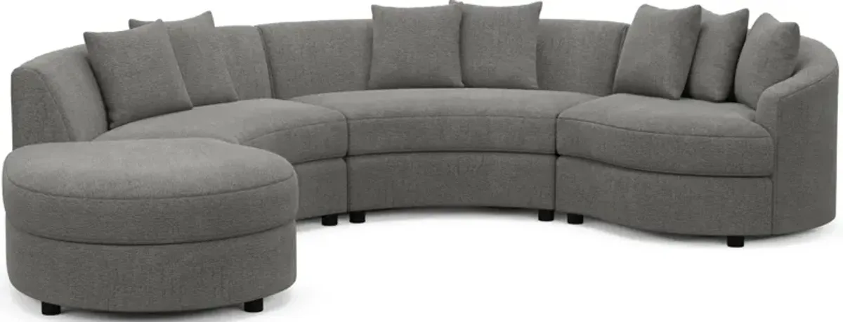 Allegra Foam Comfort 4-Piece Sectional with Left-Facing Chaise - Living Large Charcoal